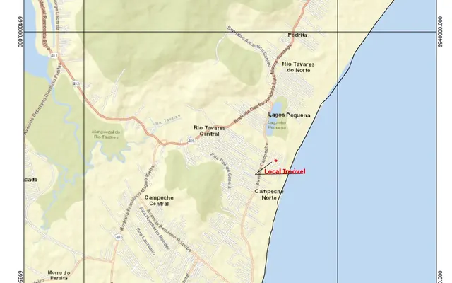 Layout QGIS — mapa georreferenciado com camadas de geoprocessamento