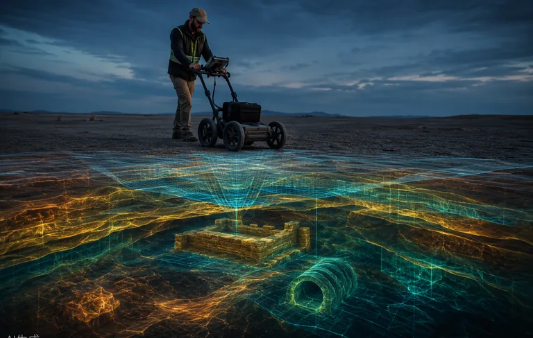 Levantamento geofísico com GPR e visualização holográfica da subsuperfície