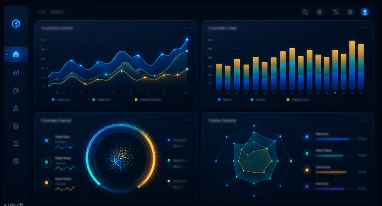 Dashboard analítico com gráficos de processamento e inversão de dados geofísicos